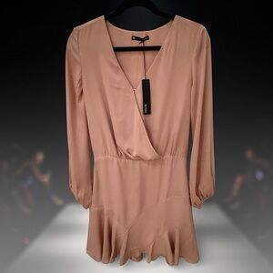 Krisa Elegant Women's Midi Dress in Blush Pink